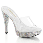 5 Inch Heel COCKTAIL-501DM Silver Rhinestone